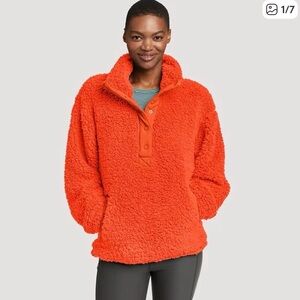 Eddie Bauer Women's Fireside Plush Fleece Snap Pullover Sweatshirt XXL